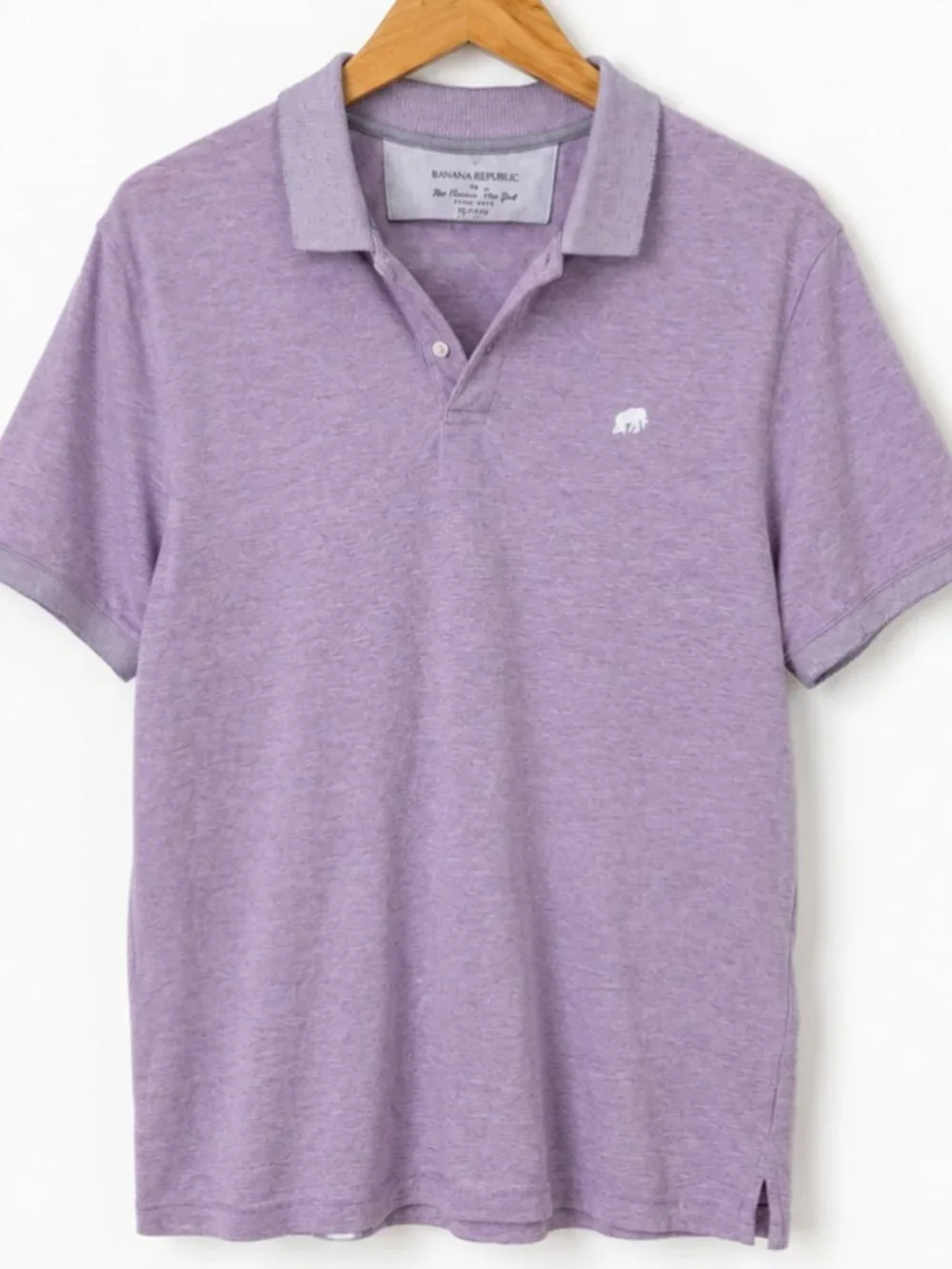 Banana Republic Mens Polo Shirt XL Purple Elephant Logo